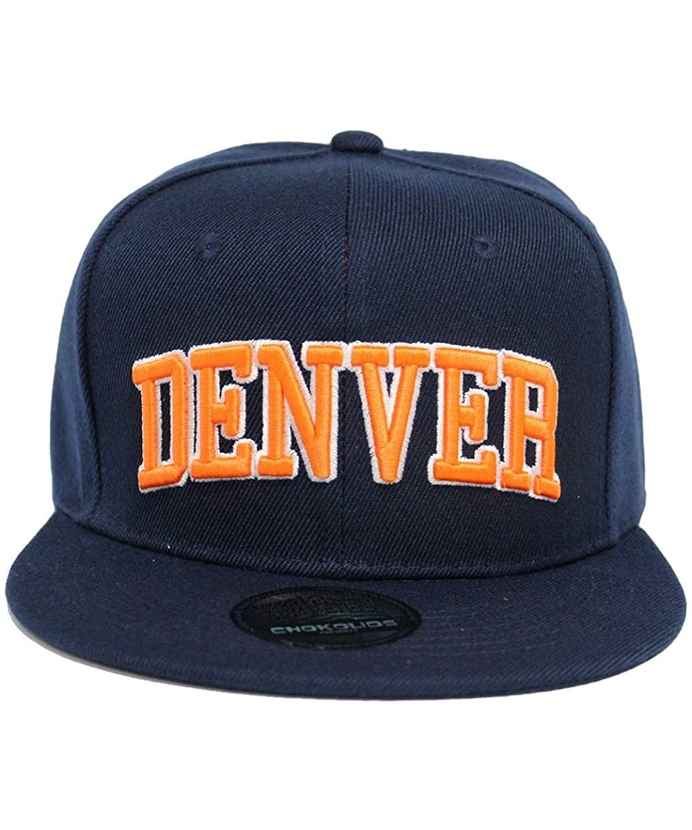 Baseball Caps Team Color City Name Black Snapback Embroidered Baseball Football Snapback Hat Unisex - Cs101 Denver - CQ185LTW...
