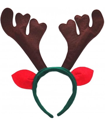 Headbands Christmas Headband Holiday Party Decoration Reindeer Antler Headband Pack of 6 - D-reindeer - CS18H3H7CTL $18.44