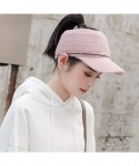 Skullies & Beanies Women Fashion Winter Warm Ponytail Patchwork Cap Baseball Caps - Pink - C118AR0HL53 $36.85