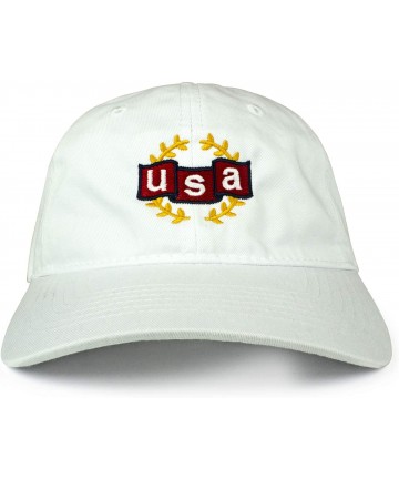 Baseball Caps USA Cotton Dad Hat Adjustable Polo Style- Low Profile - Unstructured Baseball Cap - White - C218U5U8G87 $27.47