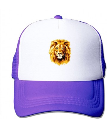 Skullies & Beanies Unisex Mesh Hat Roaring Lion Baseball Caps Grid Hat Adjustable Trucker Cap Headwear Bandanas - Purple - CI...