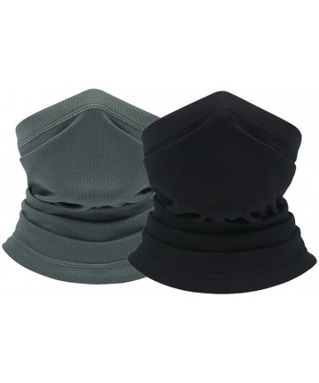 Balaclavas Neck Gaiter Face Scarf/Neck Cover/Face Mask Cover for Dust Sun Protection Headwear Hear Warp (Black+ Gray) - CG18Y...
