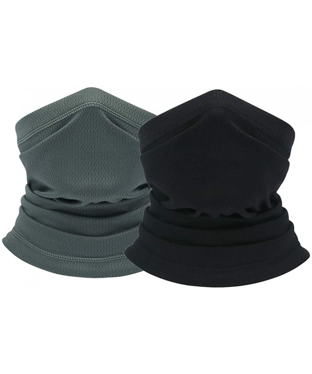 Balaclavas Neck Gaiter Face Scarf/Neck Cover/Face Mask Cover for Dust Sun Protection Headwear Hear Warp (Black+ Gray) - CG18Y...