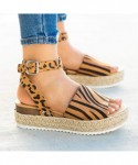 Skullies & Beanies Platform Sandals Espadrille Non Slip - Brown（suede） - CT18TDATE0E $30.62