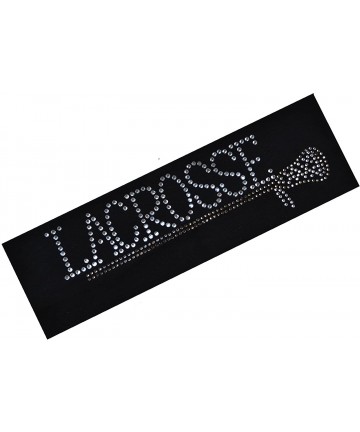 Headbands Lacrosse Stick Rhinestone Cotton Stretch Headband LAX Team Gift - Black - CY11EY6FFIP $14.45