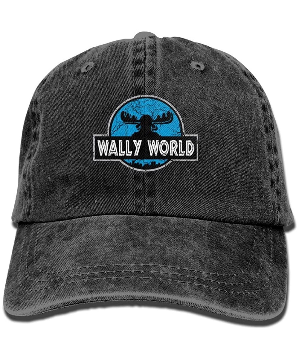 Baseball Caps Wally World Denim Hat Adjustable Unisex Classic Baseball - Black - C318DW9X5M9 $19.59