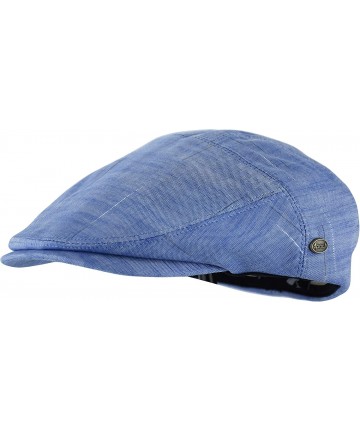 Newsboy Caps Men's Premium Cotton Summer Newsboy Cap SnapBrim Ivy Driving Stylish Hat - Lt.blue Heather-4020 - CT18QAZUTEK $2...
