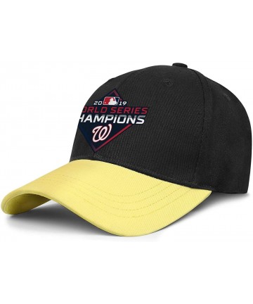 Baseball Caps Men's Women's 2019-world-series-baseball-championships-w-logo-Nats Cap Printed Hats Workout Caps - Yellow-1 - C...