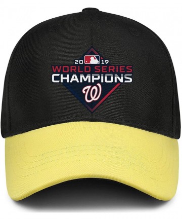 Baseball Caps Men's Women's 2019-world-series-baseball-championships-w-logo-Nats Cap Printed Hats Workout Caps - Yellow-1 - C...