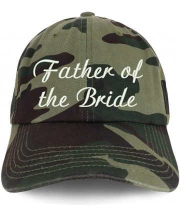 Baseball Caps Father of The Bride Embroidered Wedding Party Brushed Cotton Cap - Camo - CL18SO0CRD2 $21.88