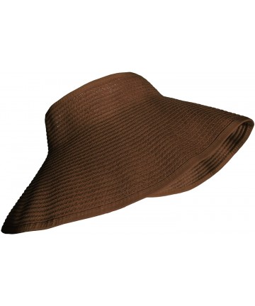 Sun Hats Foldable Beach Visor Wide Brim Sun Hat - Coffee - CL11WO26V11 $12.35