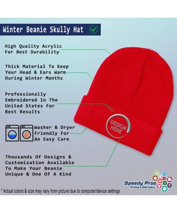 Skullies & Beanies Beanie for Men & Women I Love Donut Embroidery Acrylic Skull Cap Hat 1 Size - Red - CH18ZDO423C $18.44
