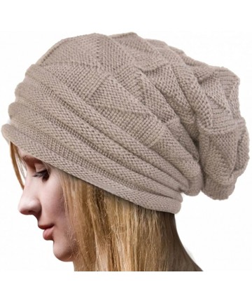 Skullies & Beanies Winter Hats Clearance- Women Winter Knit Warm Flexfit Hat Stripe Ski Baggy Slouchy Beanie Fashion Skull Ca...
