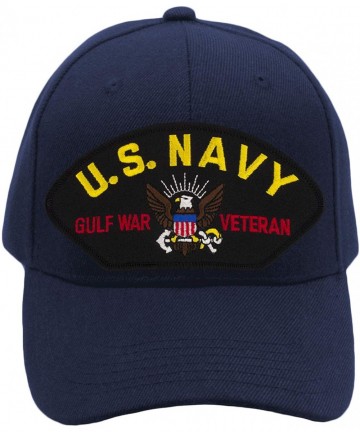 Baseball Caps US Navy- Gulf War Veteran Hat/Ballcap (Black) Adjustable One Size Fits Most - Navy Blue - C818ORX98GI $30.10