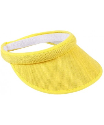 Sun Hats Women Men Summer Sun Uv Protection Visor Wide Brim Clip On Beach Pool Golf Cap Hat - Yellow - C318TCHC4EO $22.93