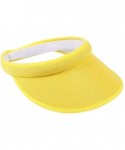 Sun Hats Women Men Summer Sun Uv Protection Visor Wide Brim Clip On Beach Pool Golf Cap Hat - Yellow - C318TCHC4EO $16.11