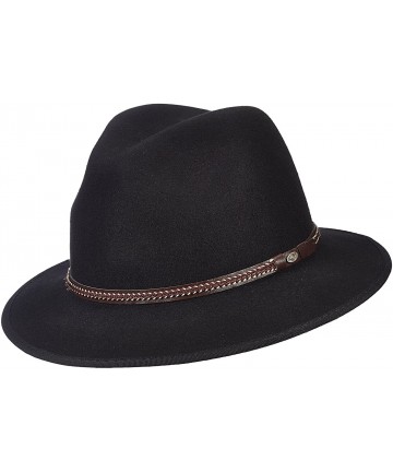 Fedoras Classico Men's Crushable Water Repellent Wool Felt Safari Hat - Black - CN187R8X9T7 $65.53