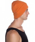 Skullies & Beanies Beanie Men Women - Unisex Cuffed Plain Skull Knit Hat Cap - Texas Orange - C612MAQNWD7 $13.64