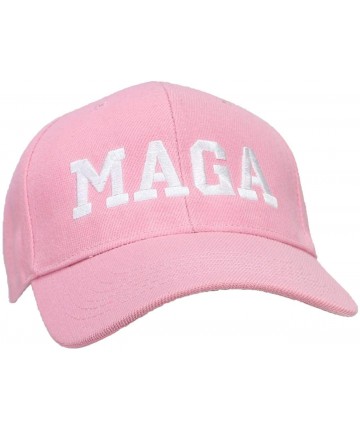 Baseball Caps Adult Embroidered MAGA Donald Trump Adjustable Ballcap - Pink - C218QY45HYW $23.10