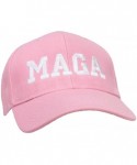 Baseball Caps Adult Embroidered MAGA Donald Trump Adjustable Ballcap - Pink - C218QY45HYW $18.67