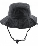 Sun Hats 100% Cotton Stone-Washed Safari Wide Brim Foldable Double-Sided Sun Boonie Bucket Hat - Charcoal - C412NS6HMXH $15.52