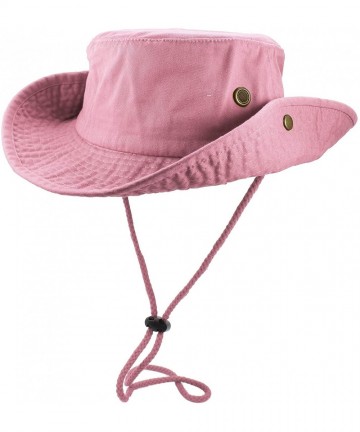 Sun Hats 100% Cotton Stone-Washed Safari Booney Sun Hats - Light Pink - C518HY248KK $14.91
