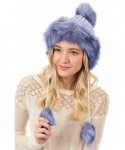 Skullies & Beanies Women/Men's Winter Fur Ball Pompom Beanie Cozy Knit Hat - 426 Grey+ Free Gift - CJ187WXCE5R $13.27