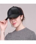 Baseball Caps NeuFashion Ponycap Messy High Bun Ponytail Adjustable Mesh Trucker Baseball Cap Hat for Women - Cyan-glitter - ...