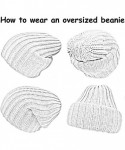 Skullies & Beanies Slouchy Beanie Oversized Warm Winter Dreadlock Hat for Women Knit Beanie for Men - Dark Blue - CR18YZ70ZDX...