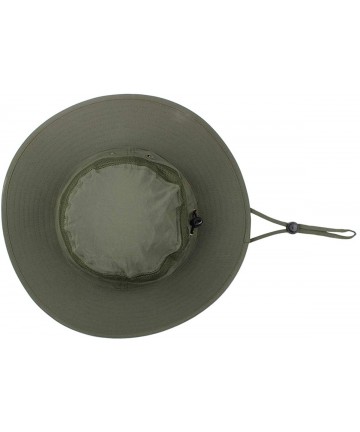 Skullies & Beanies Men Summer Sun Hat UV Protection Wide Brim Mesh Bucket Hats for Outdoor Fishing Beach - Army Green - CD18Q...