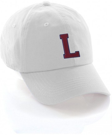 Baseball Caps Customized Letter Intial Baseball Hat A to Z Team Colors- White Cap Blue Red - Letter L - CR18ET3SGZ6 $25.80
