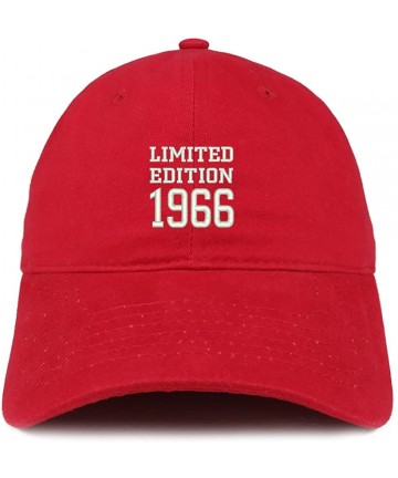 Baseball Caps Limited Edition 1966 Embroidered Birthday Gift Brushed Cotton Cap - Red - CU18CO9EH30 $23.52