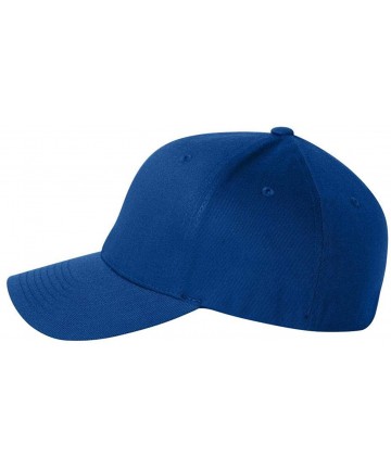 Baseball Caps Silver Wooly Combed Stretchable Fitted Cap Kappe Baseballcap Basecap - Royal Blue - C8124DW6FK1 $28.90