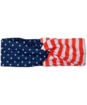 Headbands Bohemain Flower Printed Hairband Absorbent Sweatbands for Sports or Fashion - Flag a - CD183NK8DYX $13.09