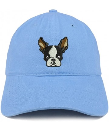 Baseball Caps Boston Terrier Embroidered Brushed Cotton Dad Hat Ball Cap - Carolina Blue - CL180D9I24K $26.92