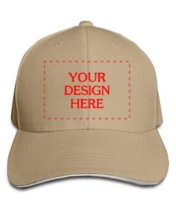 Baseball Caps Custom Peaked Cap Personlized- Add Your Own Image- Cotton Baseball Hat- Adjustable Sun Headgear - Natural - CR1...