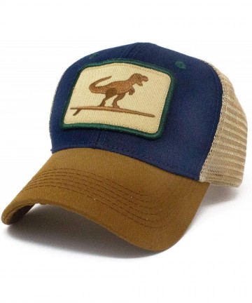 Baseball Caps Surfing T-Rex- Structured Trucker Hat- Jurassic Blue - CP12NRL5YCG $35.09