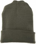 Skullies & Beanies 100% Wool Hats for Men and Women - Beanie Caps for Winter- Sports Teams and More! - Olive Drab - CX11BRH7B...