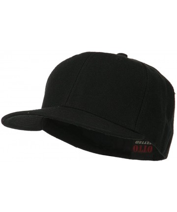 Baseball Caps Pro Style Wool Fitted Cap - Black - CQ11LUGAB5N $15.35