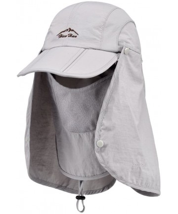 Baseball Caps UPF 50+ Summer Hat Neck Protection Flap Cap - Light Gray - C911X0X983L $16.84