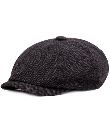 Newsboy Caps Mens Tweed Ivy Newsboy Cabbie Gatsby Golf Beret Painter Hats Caps for Men - Darkgrey - CU186H9XX7U $15.61