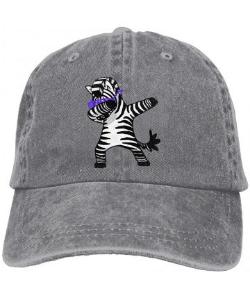 Baseball Caps Cowboy Hat Cap For Men Women Dabbing Zebra - Ash - CB18CDWZRCR $12.29