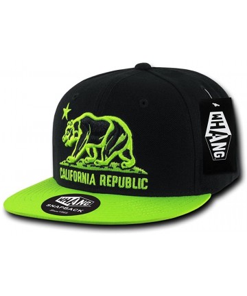 Skullies & Beanies California Republic Snapbacks - Black/Neon Green - CA11EA991JJ $31.94