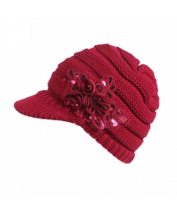 Skullies & Beanies Women Hat-Fashion Women Hats For Winter Beanies Knitted Hats Girls' Rabbit Cap (❤️Red) - ❤️red - C01880SN8...