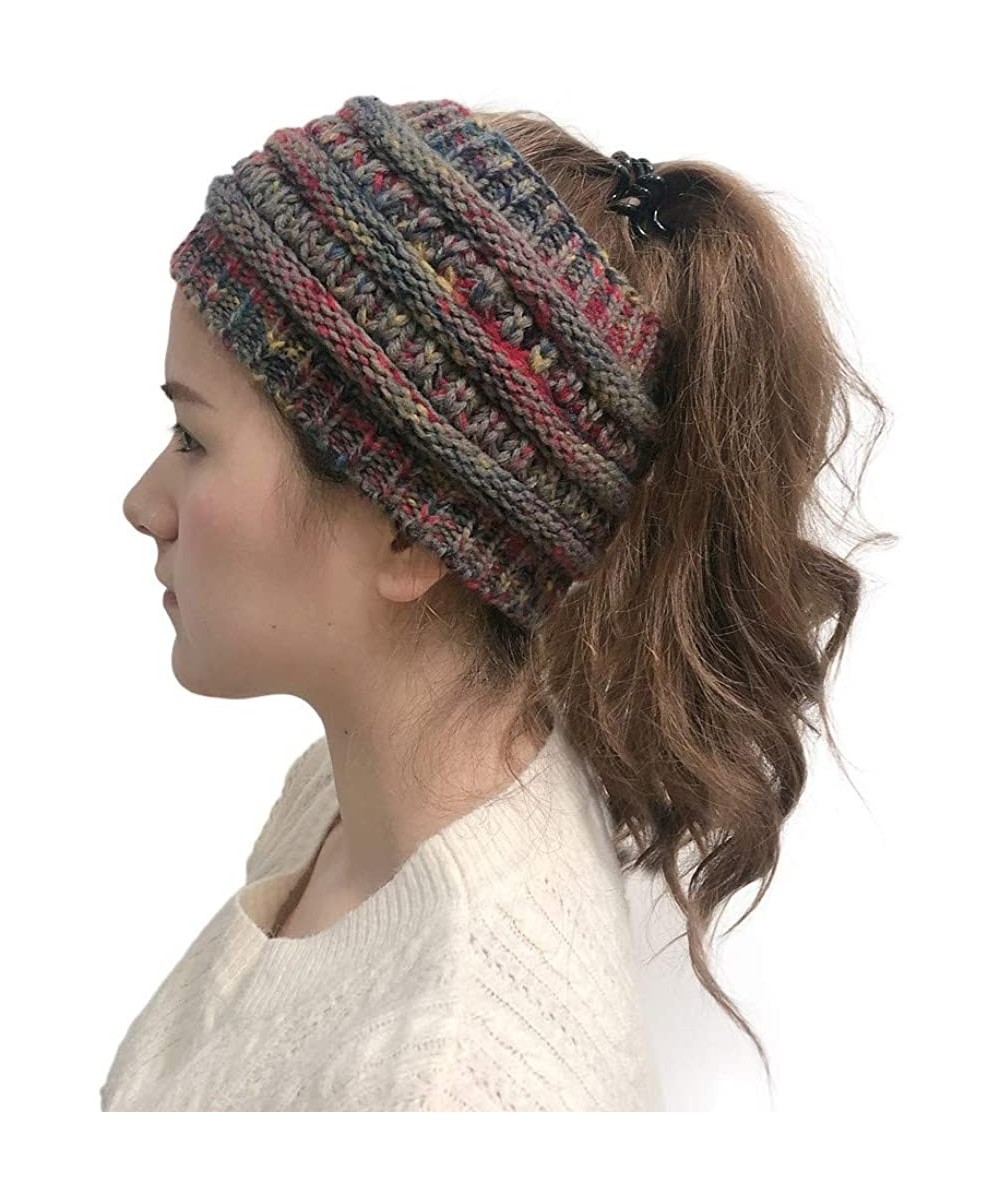 Cold Weather Headbands Womens Knit Confetti Cable Headband Crochet Twist Head Wrap Ear Warmer - Dark Gray - C518YEN05LX $13.25