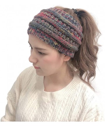 Cold Weather Headbands Womens Knit Confetti Cable Headband Crochet Twist Head Wrap Ear Warmer - Dark Gray - C518YEN05LX $13.25