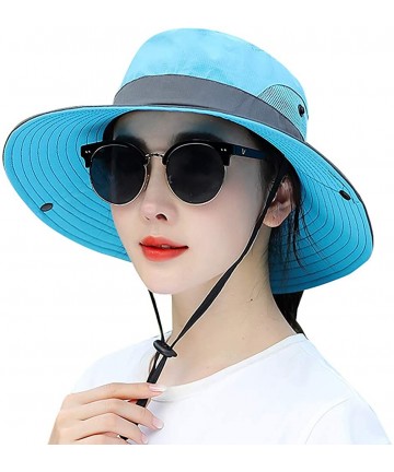 Sun Hats Women's Sun Hat Outdoor UV Protection Bucket Mesh Boonie Hat Adjustable Fishing Safari Cap Waterproof - CK18OKTM9ZE ...