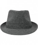 Fedoras Men's Fall/Winter Outdoor Manhattan Fedora Hat - Charcoal Grey - C211Q36GKBF $21.98