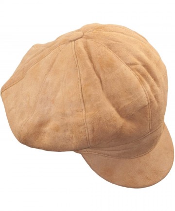 Newsboy Caps Womens Big Baker Boy Cap Leather Hat Newsboy Vintage Slouchy Painter - Camel - CG18NAXC2H3 $59.43