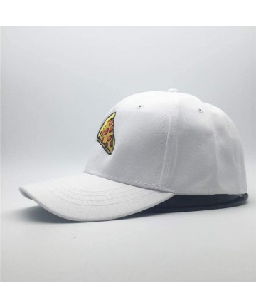 Baseball Caps Pepperoni Pizza Embroidery Baseball Cap Dad Hat Unisex Adjustable Hip hop Food Hat - White - CI18LOL0G2K $15.87